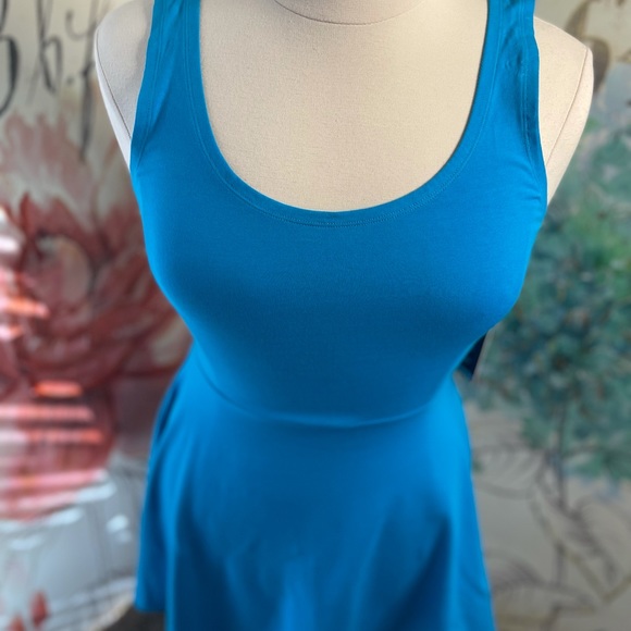 NWT•Express Fit & Flare Turquoise Tank Dress - Picture 3 of 9